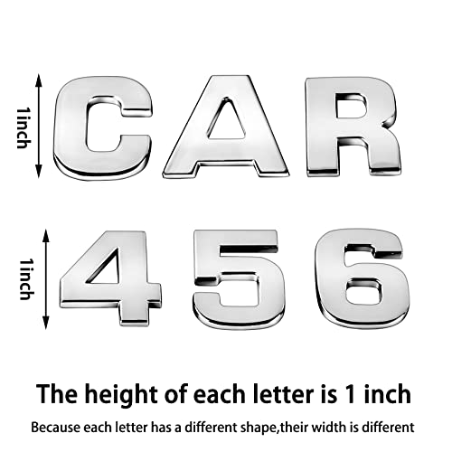 Lamoutor 43Pcs Car Emblem Letters Sticker Diy 3D Chrome Number Symbol Badge Decal #TOP1