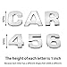 Lamoutor 43Pcs Car Emblem Letters Sticker DIY 3D Chrome Number Symbol Badge Decal