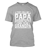 They Call Me Papa I'm Too Cool to Be Grandpa Men's T-Shirt (Light Gray, XXX-Large)