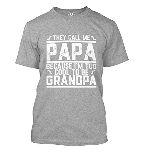 They Call Me Papa I'm Too Cool To Be Grandpa Men's T-Shirt (Light Gray, Xxx-Large) #TOP5