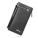 GXF-BAELLERRY Men's Long Business Clutch Bag Multi-Function Hand Bag Multi-Card Hand Bag Zipper Wallet (Color : Black)