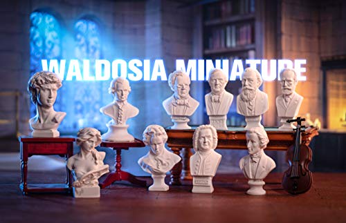 Set de 10 bustos decorativos de grandes compositores y figuras clásicas miniatura 5