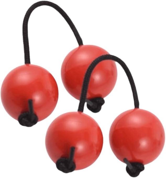 2Pcs Asalato Shakers,Percussion Kashaka Rhythmic Balls African Musical Instrument Asalato Fingertip Drum Ball(Red)