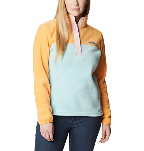 Image of Columbia Womens Benton Springs Half Snap II Pull Over Fleece Jacket, Dark Stone /Canoe /Vintage Blue, 3X