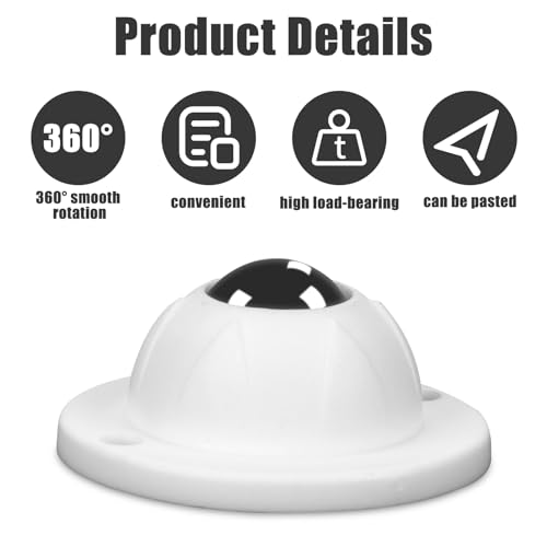 4pcs Mini Caster Wheels for Cricut Maker/Explore Air, Self Adhesive Roller Ball Transfer Bearings 360°Rotation Ball Casters Universal Sticky Pulley Wheels for Silhouette Cameo 4/ Portrait 3 - Thumbnail 3