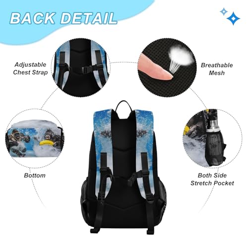 Gorilla Diving Backpack Lunch Bag Set for Travel Hiking Picnic, Backpacks with Insulated Lunch Box3