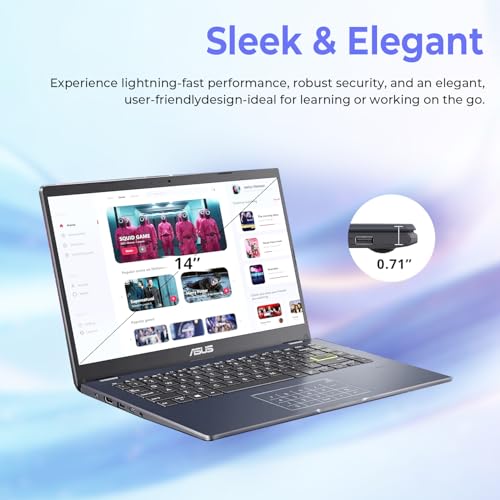 Image of ASUS 14 inch Vivobook Laptop • Intel Processor • FHD Display • 4GB RAM • 64GB eMMC + 1TB Cloud Storage • 2026 Edition • WiFi • Bluetooth • HD Webcam • Windows 11 • Thin & Portable