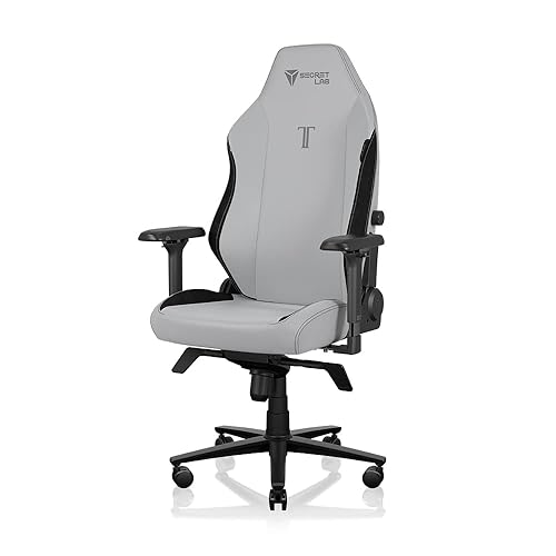 Secretlab Titan Evo Ash Gaming Chair - Reclining, Ergonomic & Comfortable Computer Chair with 4D Armrests, Magnetic Head Pillow & 4-Way Lumbar Support - Gray - Leatherette - Ash - Regular
