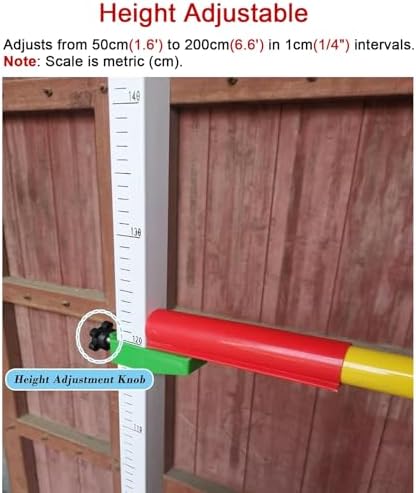 Portable Commercial High Jump Stand, Lightweight Steel Competition Standard, Adjustable Height 50-200cm for Athletics Track and Field Events