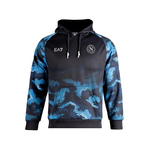 Sudadera Allover Unisex EA7 SSC Napoli con acabados de alta costura deportiva y corte premium