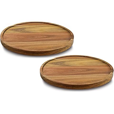 10" Acacia Wood Lazy Susan Organizer Kitchen Turntable for Cabinet Pantry Table Organization,2 Pack Cover