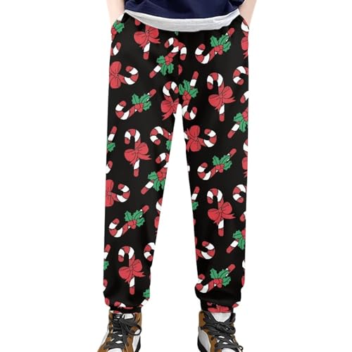 Boys Girls Halloween Christmas Sweatpants with Pockets, Long Pants Soft for Daily Life