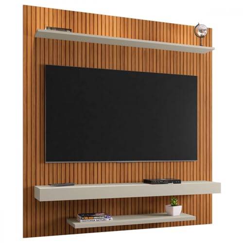 Painel Sala Leme para Tv até 60 Polegadas Ripado/off White