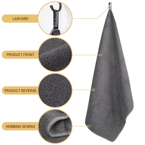 KinHwa 2er-Pack mikrofaser Handtuch (40 x 70 cm) – Weich, hochsaugfähig & schnell trocknend handtücher（Grau）