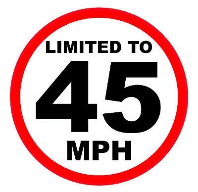 Vinyl Stickers Limited to 45 MPH Speed