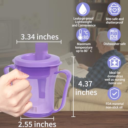 Image of Dysphagia Regulating Drinking Cup, Prevent Choking for Dysphagia /Dementia /Elderly,Dispenses 5cc or 10cc of Liquid Each time,Spill-Proof