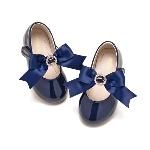 Image of PHIRAMIN Toddler Flower Girl Dress Shoes - Little Girl Mary Janes Flats Wedding