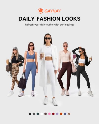 Image of GAYHAY High Waisted Leggings with Pockets for Women - Buttery Soft Yoga Pants for Gym Workout, Athletic Running