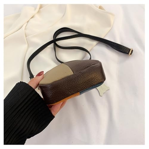 Cowhide Bag Simple Multi Zipper Shoulder Bags(Random Color)3