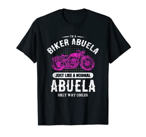 Biker Abuela Spagnolo Ispanico Latino Nonna Maglietta