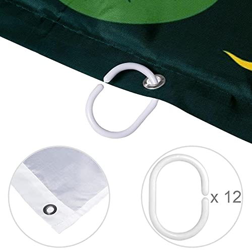 Rideau de douche dragon chinois vert imperméable avec 12 crochets
