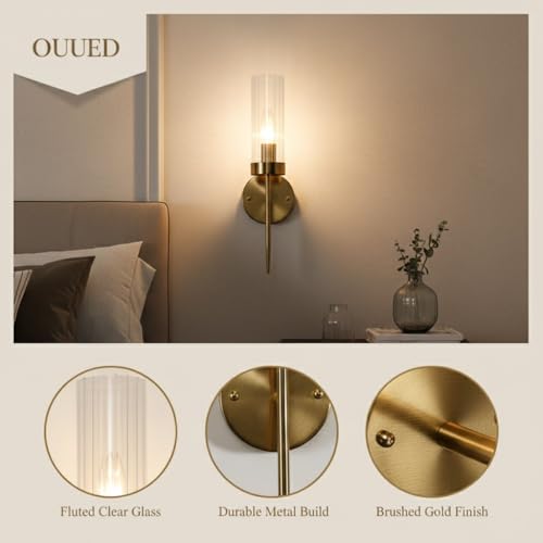Aplique de pared moderno para iluminar pasillos oscuros con un diseño dorado elegante 4
