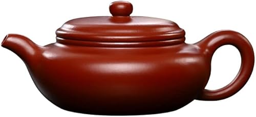 Yixing - Tetera de arcilla de 8 onzas, tetera china Zisha de Dahongpao Mud Kungfu para preparar té suelto (Fanggu, rojo)