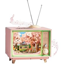 Rolife 3D Puzzle for Adults-Sakura Dreamy Tour, 3D Wooden Puzzles TV Music Box for Mom, DIY Creative Craft Kits Model Kits for Adults, Unique Gift and Home Decor Sakura Dreamy Tour