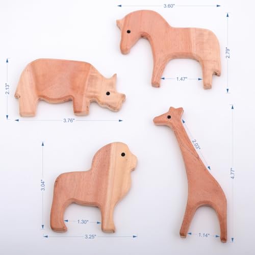 Image of Wooden Animal Teether - Natural Neem Wood, Chemical-Free, Eco-Friendly, Soothing Teething Relief for Babies - Handcrafted, Safe, and Non-Toxic