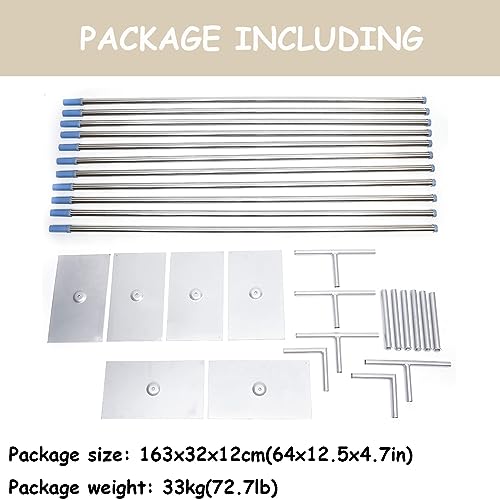 Professional Backdrop Stand Pipe Kit,10'x50' Heavy Duty Background Support System Curtain Frame Telescopic with Steel Base for Wedding Party Photography Trade Show Display