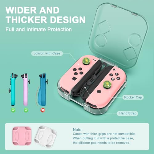 TiMOVO Switch Joy-con Storage Case, Dust-Proof Clear Protective Box Fit Nintendo Switch/OLED Joy-Con with Cover, Portable Joy-con Travel Carrying Case with Magnetic Lock & Anti-scratch Silicone Pad - Image 4