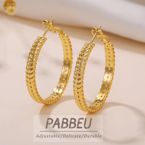 Pabbeu JY MSNH 50MM G Gold Plated Hoop Earrings thumb #5