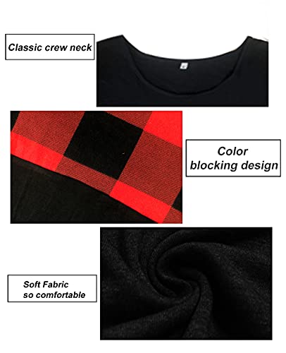 Image of CARCOS Plus Size Tops for Women Color Block Flower /Striped /Camo Crew Neck Long Sleeve Tee Shirt
