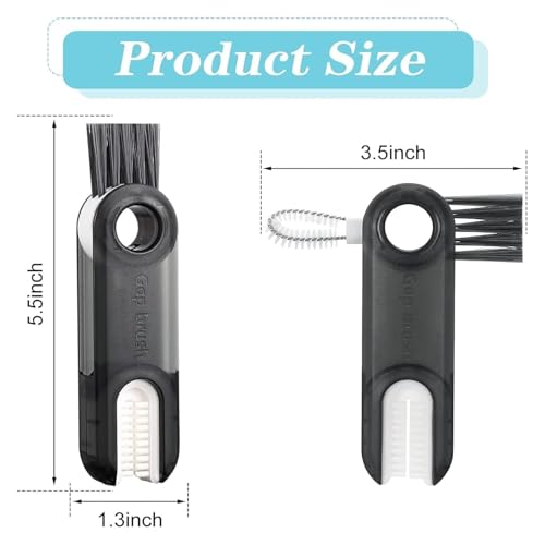 Image of 3-in-1 Bottle Cap & Straw Cleaning Brush - Multipurpose Detail Tool for Cup Lids, Gaps, Crevices & Bottle Grooves(Multicolor-1 pcs)