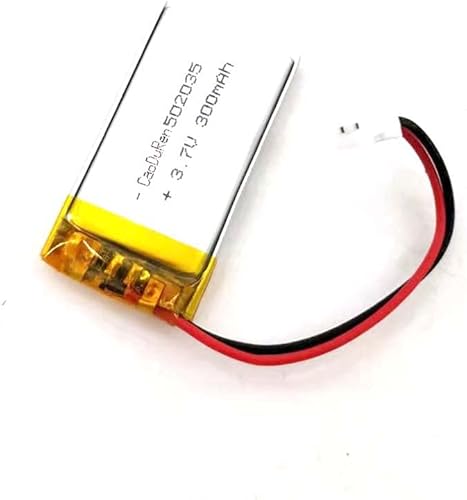 Miniatura 5 de Batería recargable de iones de polímero de litio Li Lipo de 3.7V con conector JST de 2 pines de 0.079 in0.049 in (502035 300mAh 2.0Jst)