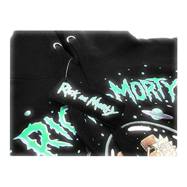 fashion uk. Sudadera Rick And Morty Capazo Espacial Rayo Láser Original Oficial 100% Adulto Niño con Capucha y Bolsillos Frontales
