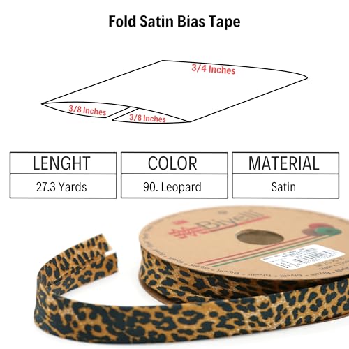 Image of Fold Satin Bias Tape - 99+ Colors - 3 /4 Inches Wide - 27 Yards - Fold Satin Binding Bias Ribbon Fabric Piping Bias Binding Tape for Sewing Clothing DIY BYS90