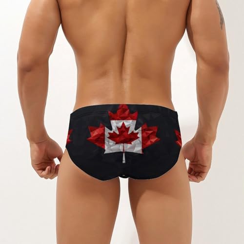 Canada Flag Diamond Novelty Men's Brief Swimwear Pants Swimming Trunks Beach Shorts Underwear2