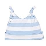 Kickee Pants Boys' Essentials Print Double Knot Hat, Pond Stripe, Newborn-3 Months