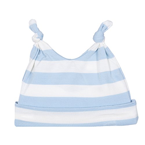 KicKee Pants Print Double Knot Hat (New Born-3 Months, Pond Stripe)