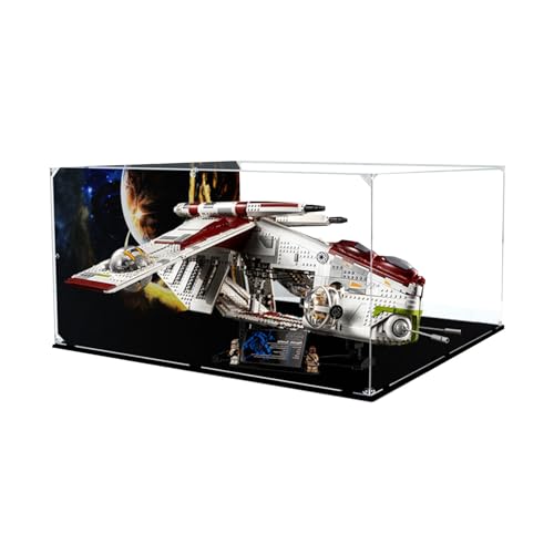 Vitrina acrílica para Lego Star Wars Republic Gunship 75309, caja de exhibición a prueba de polvo compatible con Lego, modelo de regalo (3 mm B (72 x 80 x 40))
