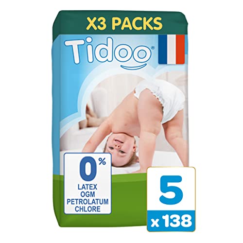 138 Couches Ecologiques T5 (11 à 25kg) 12H Anti-Fuites & Fabriquées en France- Pack 1 mois Cover