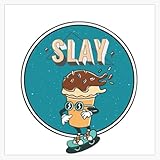 Ice Cream Skating Sticker Decal Laptop Car Window Vinyl 5'