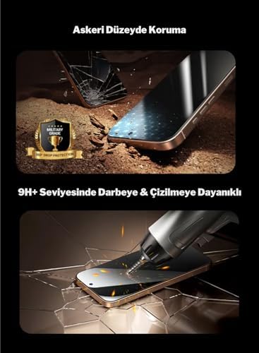 SAFEUS Tam Kaplayan Hayalet Parmak İzi Bırakmayan Safir Ekran Koruyucu Cam, iPhone 17 Pro Max İle Uyumlu - Görsel 4