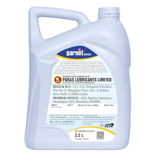 Image of PALCO Garnet 5W30 Engine Oil for Cars 3.5 Ltr | Fully Synthetic Engine Oil
