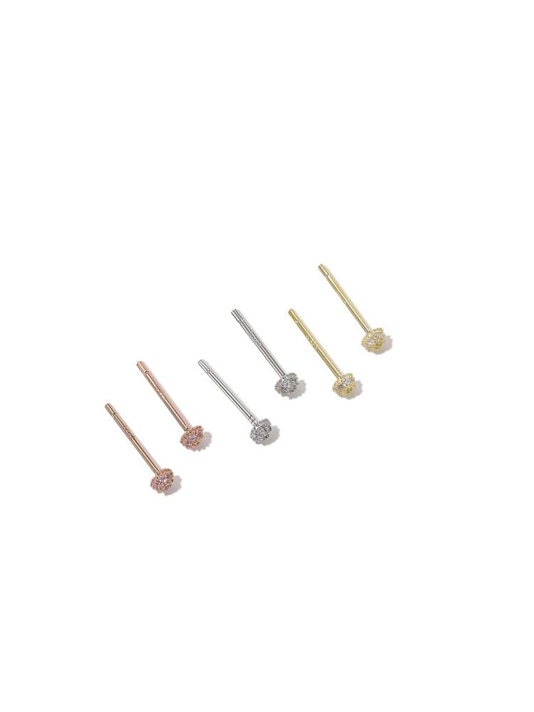 HLTYGWX 100% 925 Sterling Silber Runde Zirkon Ohrstecker Damen Rotes Herz und Perlenohrringe Set Jubiläumsschmuck