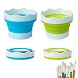 DiBaiHuiHomer 2 piezas Lavadora de Pinceles Portátil Vaso Plegable,Portátil Pintura Pluma Barril de lavado,Vaso plegable para pintura,para Acuarelas, Acrílicos y Óleos.