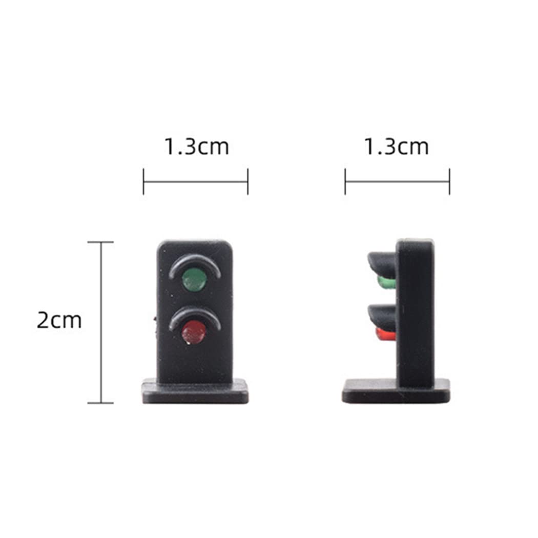 10 Pezzi Modello Ferroviario 2 Aspetti Blocco Segnale Verde/Rosso HO OO Scala LED Semafori per Treno Layout