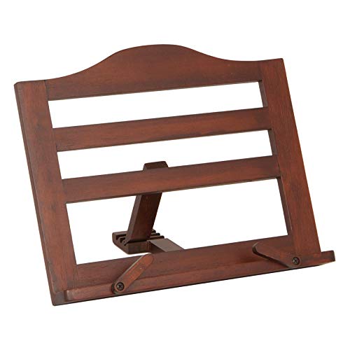 Atril de Madera de Nogal, Con Clips, Soporte para Libros, Recetas, Cocina 25X21CM