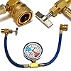 R134A Car Air Conditioning Refrigerant Charging Hose Kit | Fridge Recharge Kit with Pressure Gauge and Self-Sealing Valve | R134A Adapter for Home AC Recharge, Auto HVAC System Maintenance #3